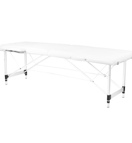 Aluminijski komforni sklopivi stol za masažu, 2 segmenta, bijeli