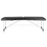 Aluminijski komforni sklopivi stol za masažu, 2 segmenta, crni