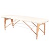 2-segmentni krem ​​sklopivi drveni stol za masažu