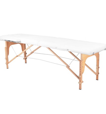 2-segmentni drveni sklopivi masažni stol, bijeli