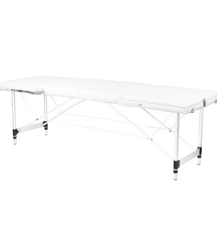 3-segmentni bijeli sklopivi komforni aluminijski stol za masažu