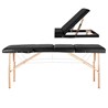 Drveni sklopivi stol za masažu, 3 segmenta, crni