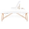 3-segmentni bijeli drveni sklopivi stol za masažu