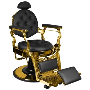 brijačka stolica Giulio, crno-zlatna