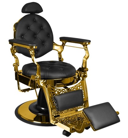 brijačka stolica Giulio, crno-zlatna
