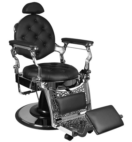 brijačka stolica Giulio, crno-srebrna