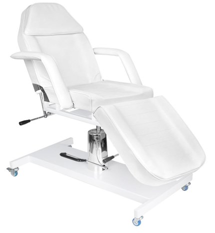 Hidraulična kozmetička stolica, Basic 210, bijela na kotačima