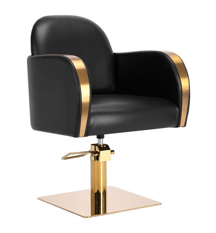 frizerska stolica Malaga, zlatno-crna