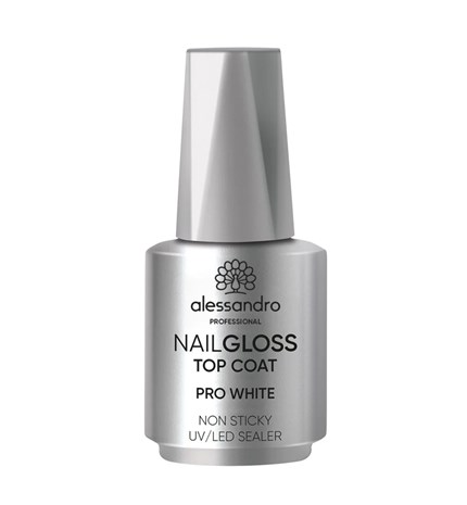 Nail gloss top coat NON STICKY PRO WHITE 10 ml