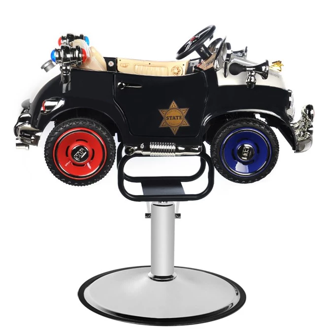 Dječja frizerska stolica, policijski auto B082, bijelo-crna