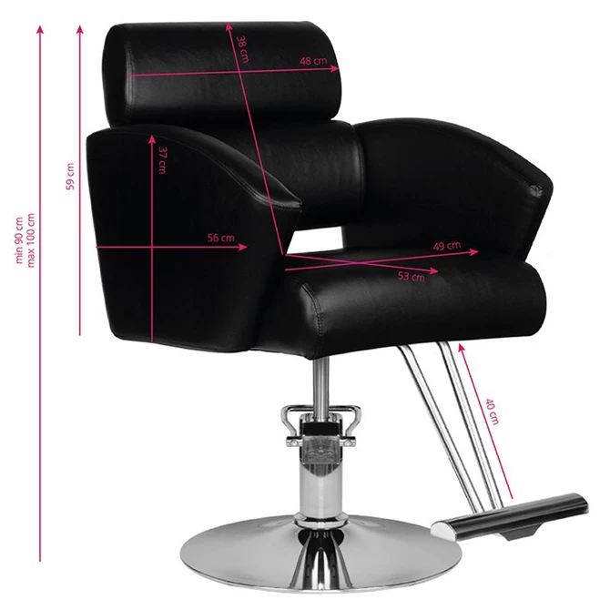 frizerska stolica HS02, crna