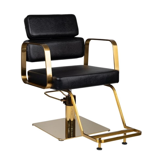 frizerska stolica Porto Gold, crna