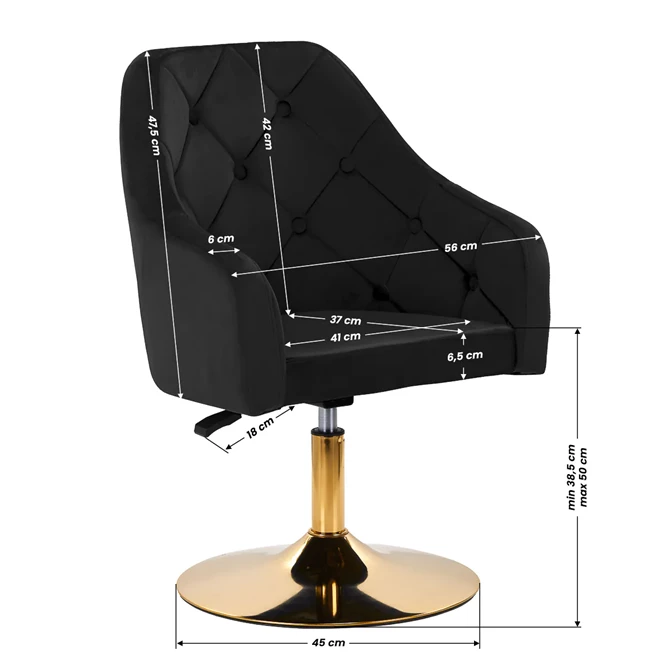 Okretna stolica QS-BL14G, crna