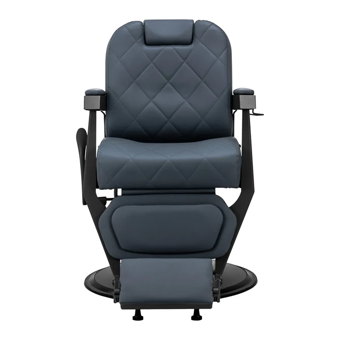 Brijačka stolica Bruno s crnom bazom, siva