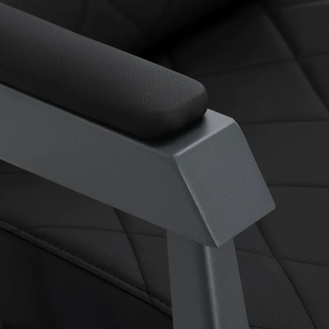 Brijačka stolica Bruno sa sivom bazom, crna