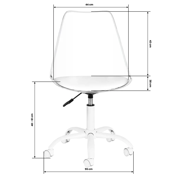 Kozmetička radna stolica Ghost, bijela