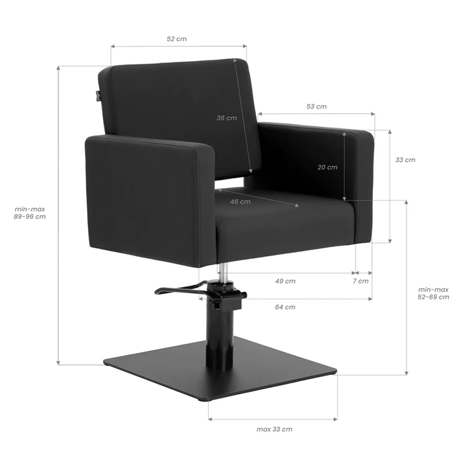 Frizerska stolica Vitoria, crna