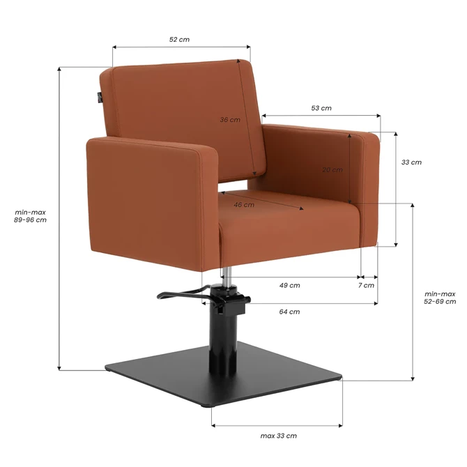 Frizerska stolica Vitoria, smeđa