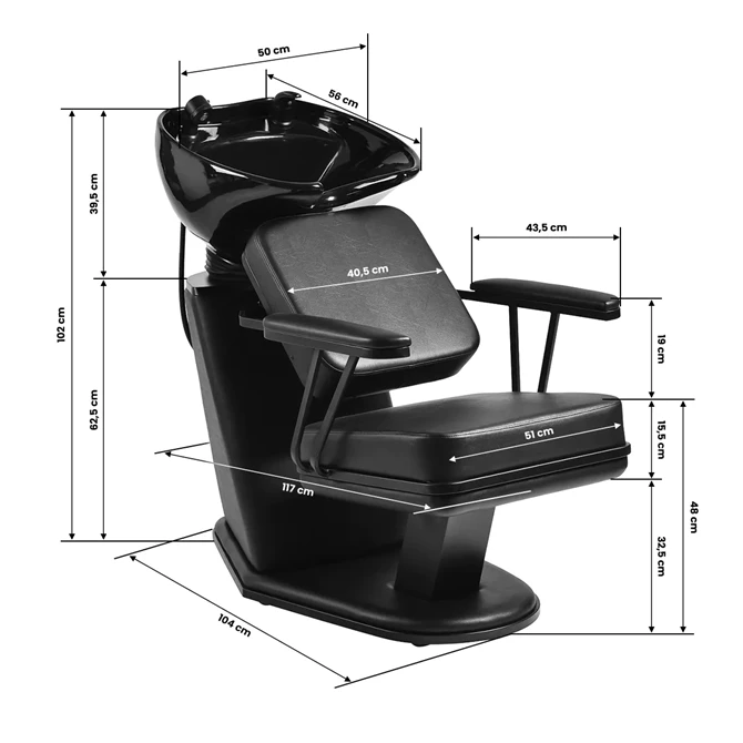 Frizerski glavoper Madrid, crni