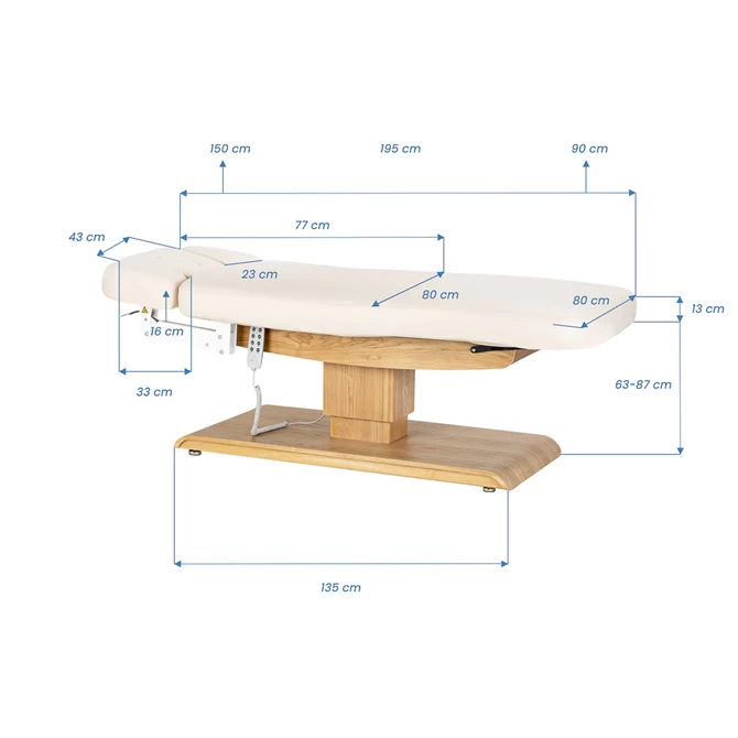 Spa krevet Sillon Relax s smeđom bazom, krem