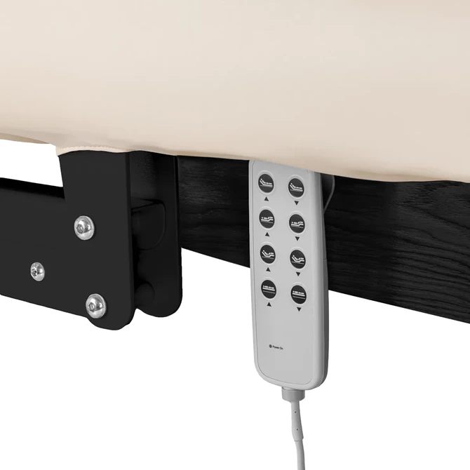 Spa krevet Sillon Relax s crnom bazom, krem