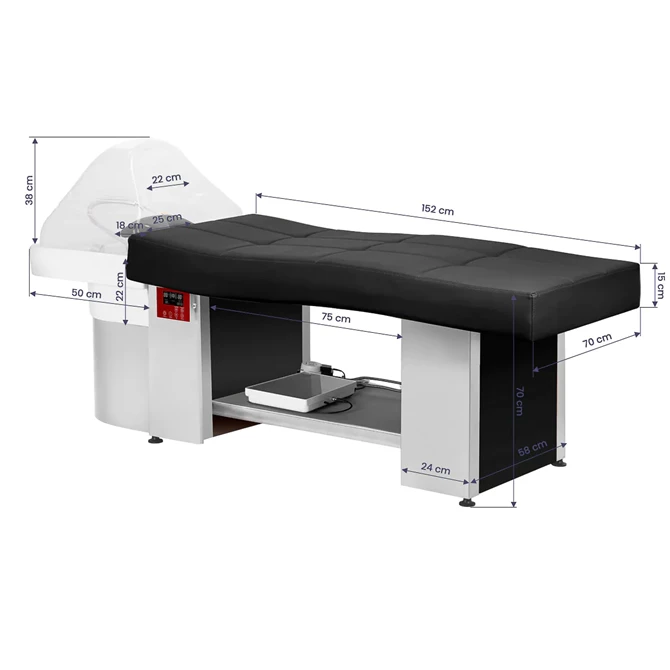 Head Spa krevet 017, crni