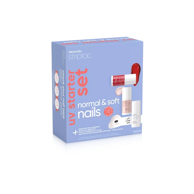 Striplac Uv Starter Set Normal & Soft Nails - 2 Colours - standardni početni set s lampom