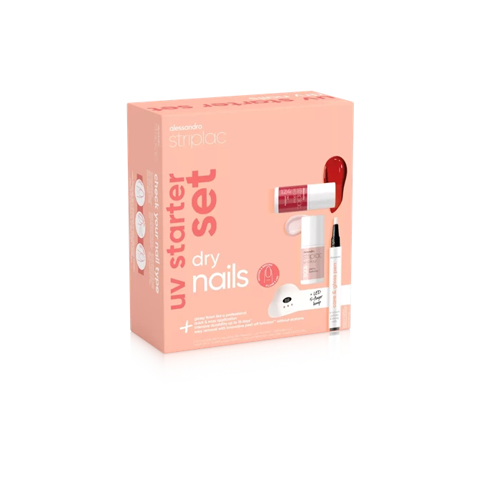 Striplac Uv Starter Set Dry Nails - 2 Colours - standardni početni set s lampom