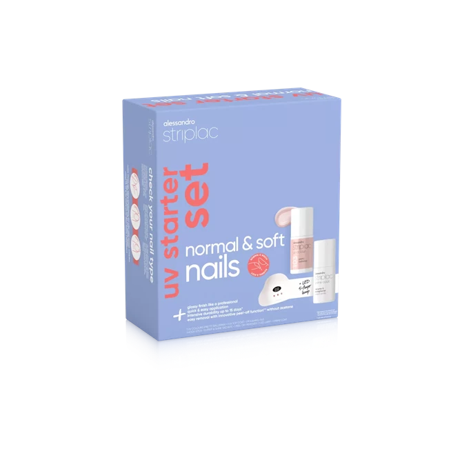 Striplac Uv Starter Set Normal & Soft Nails - 1 Colour - standardni početni set s lampom
