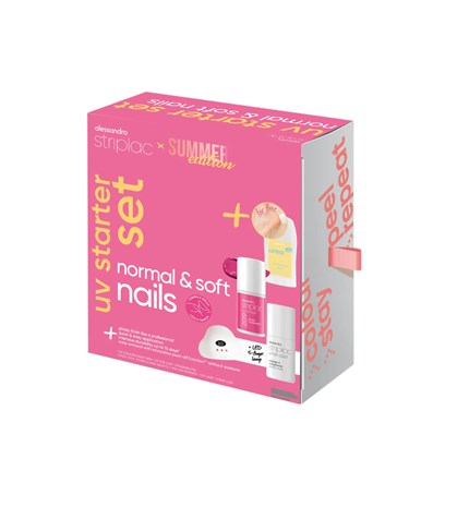Striplac Uv Starter Set Normal & Soft Nails Summer Edition - početni set s lampom