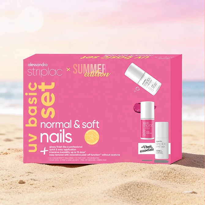 Striplac Uv Basic Set + Colour Normal & Soft Nails - standardni početni set - summer edition