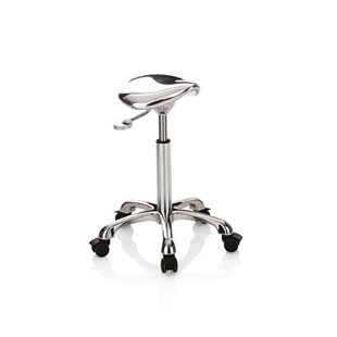 Pomoćna frizerska stolica MASTER ROLLER, srebrna