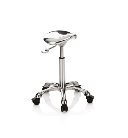 Pomoćna frizerska stolica MASTER ROLLER, srebrna