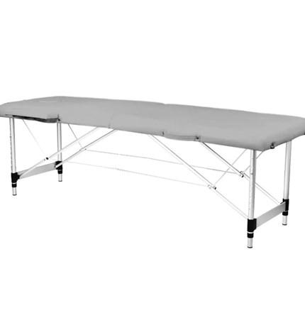 Aluminij sklopivi stol za masažu, 2 dijela, sivi