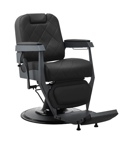 Brijačka stolica Bruno sa sivom bazom, crna