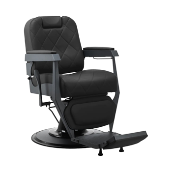 Brijačka stolica Bruno sa sivom bazom, crna