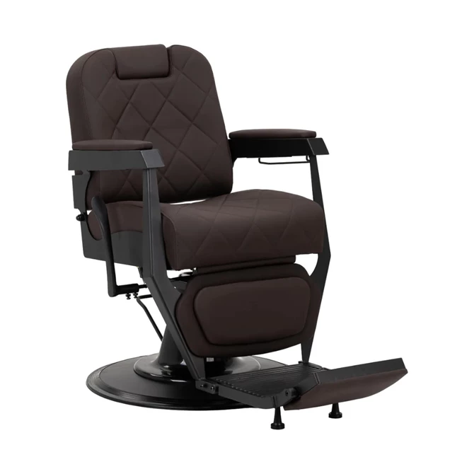 Brijačka stolica Bruno sa crnom bazom, smeđa