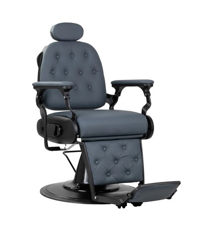 Brijačka stolica Francesco s crnom bazom, siva