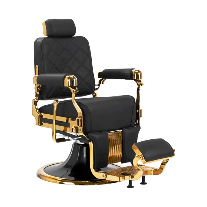 Brijačka stolica Leonardo, zlatno-crna