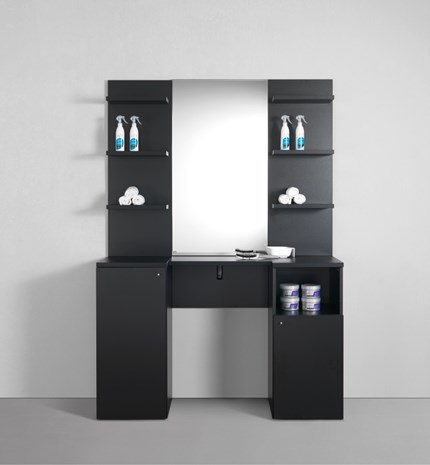 Frizerska radna jedinica SALON STATION BRIDGE, crna