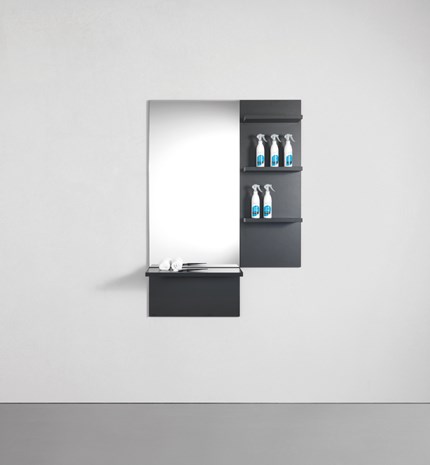 Frizerska zidna radna jedinica SALON STATION ESSENTIAL, crna
