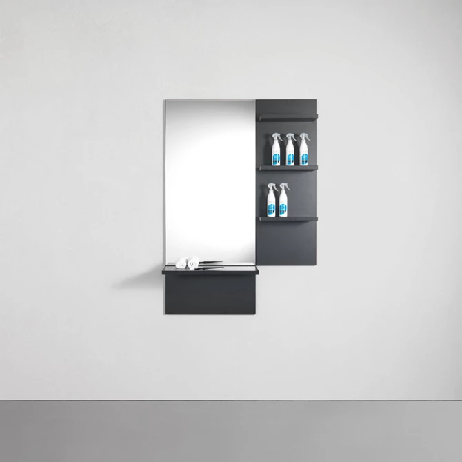 Frizerska zidna radna jedinica SALON STATION ESSENTIAL, crna