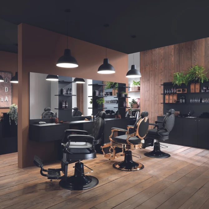 Barber stolica HAIR CUSTOM Gold King