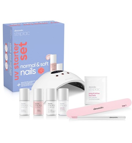 Striplac Uv Starter Set Normal & Soft Nails - 1 Colour - standardni početni set s lampom