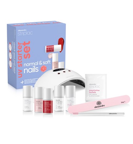 Striplac Uv Starter Set Normal & Soft Nails - 2 Colours - standardni početni set s lampom