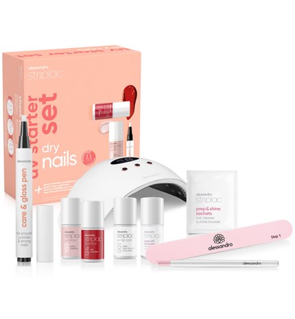 Striplac Uv Starter Set Dry Nails - 2 Colours - standardni početni set s lampom