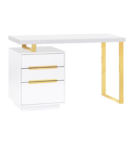 Stol za manikuru 3311G, zlatno-bijeli