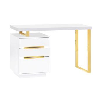 Stol za manikuru 3311G, zlatno-bijeli